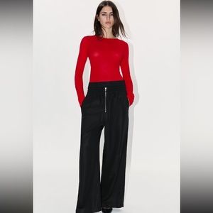 Black Double Waist Pants